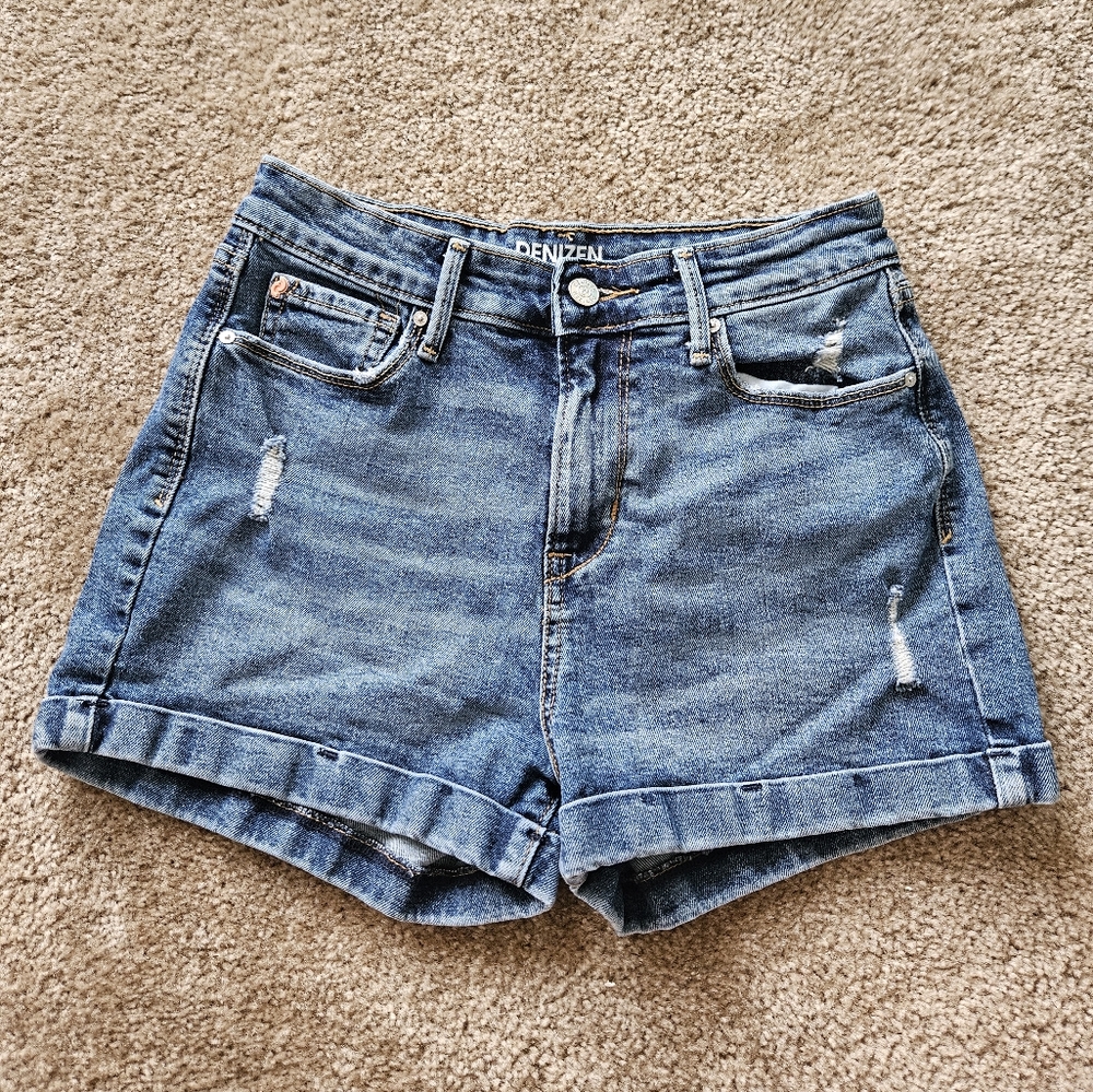Levi's Blue Jean Shorts with Frayed Hem